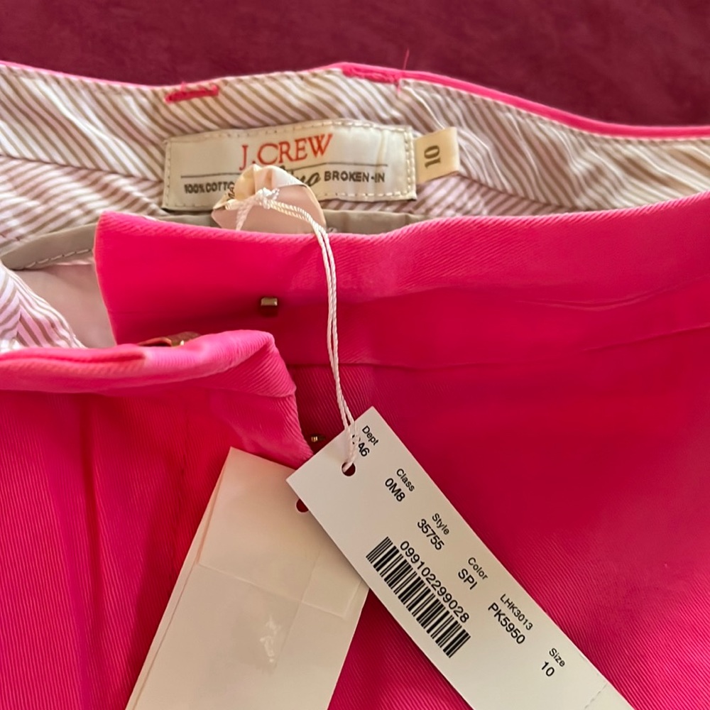 J Crew 9 inch chino short. Bright Pink. New with tags